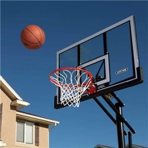 spalding 54 inch glass portable basketball system